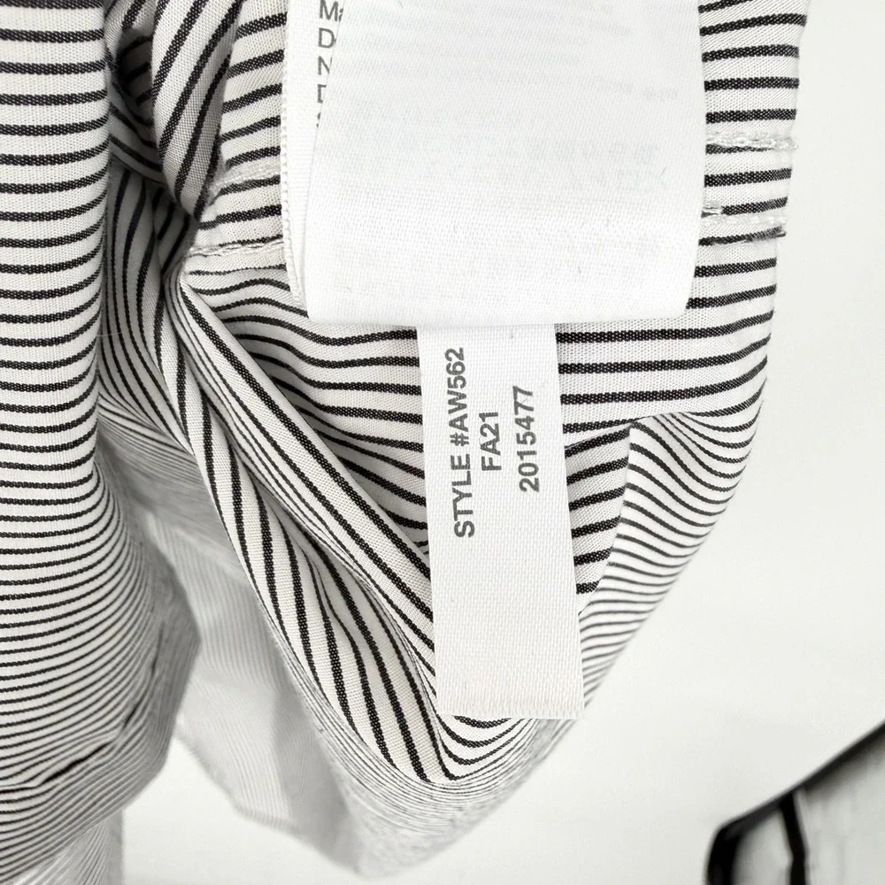 NWT J. Crew Classic Fit Crisp Cotton Poplin Shirt Dress Black White Striped 12